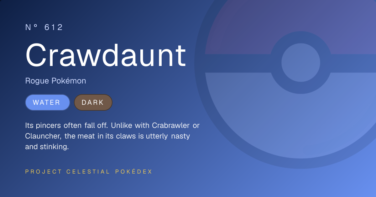 Crawdaunt · Nº 612 · Project Celestial