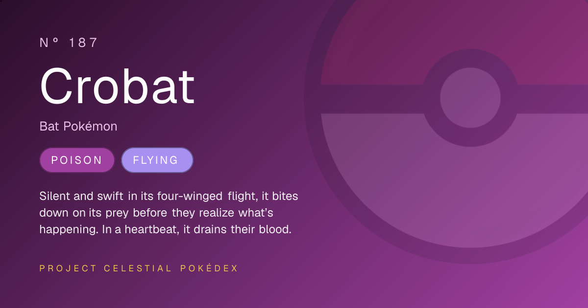Crobat · Nº 187 · Project Celestial